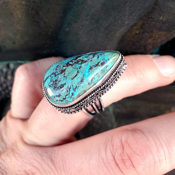 New Azurite 925 Silver Ring. - Picture 14 of 16